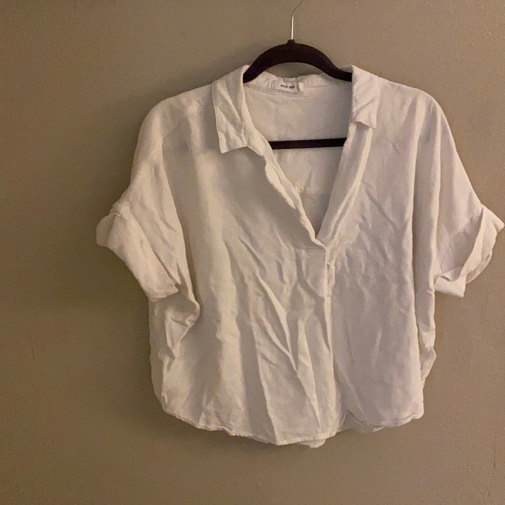 White linen top